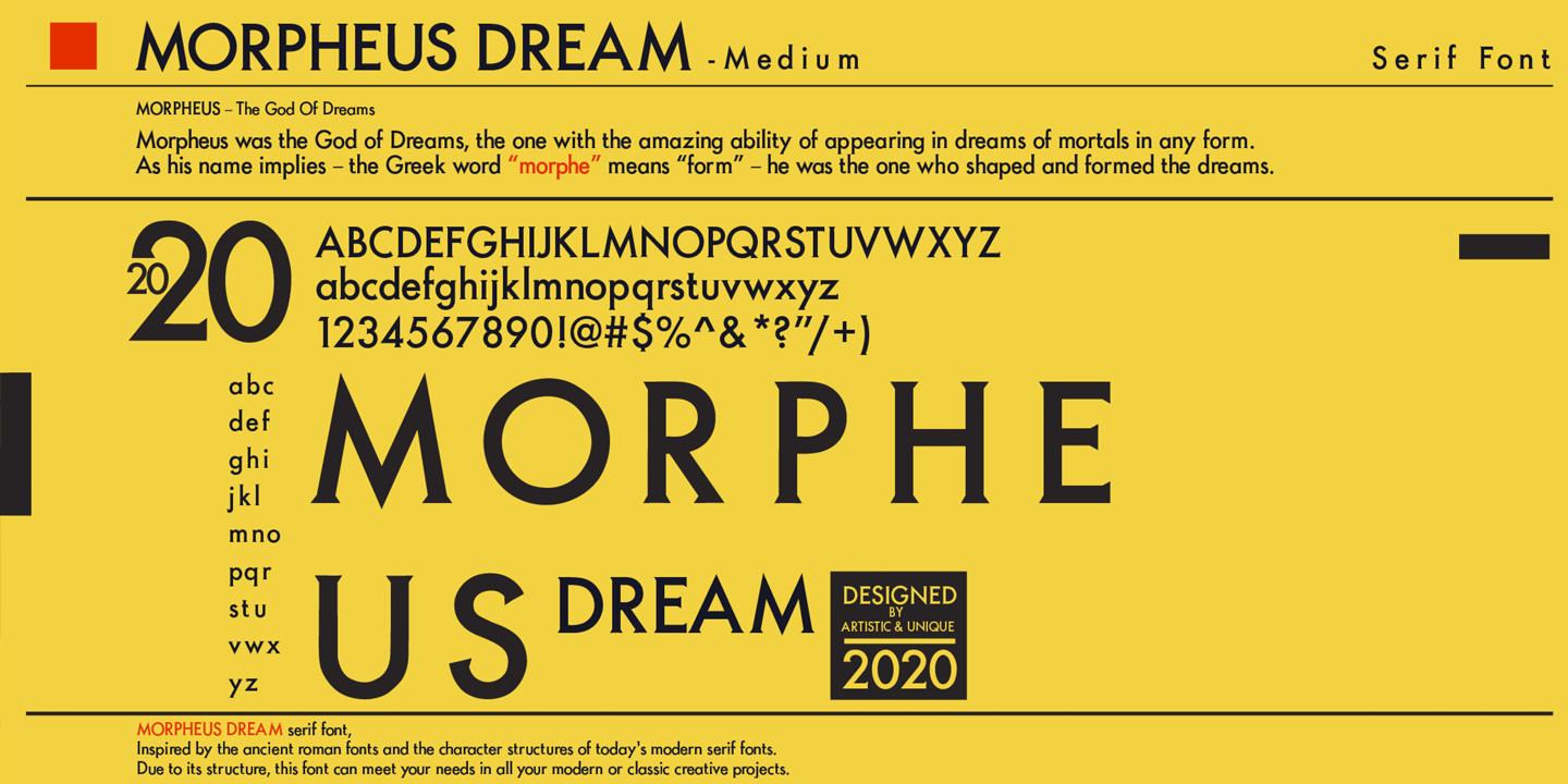 Пример шрифта Morpheus Dream Bold